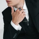 Кольцо мужское «Перстень» линии, цвет чёрный в серебре, 23 размер - фото 23904035