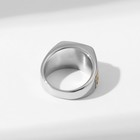 Кольцо мужское «Перстень» лабиринт, цвет золотисто-чёрный в серебре, 18 размер - фото 7391859