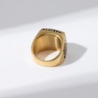 Кольцо мужское «Перстень» ажур, цвет чёрный в золоте, 19 размер - фото 7391873