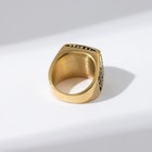 Кольцо мужское «Перстень» ажур, цвет чёрный в золоте, 20 размер - фото 7391875