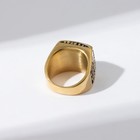 Кольцо мужское «Перстень» ажур, цвет чёрный в золоте, 22 размер - фото 7391879