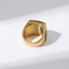 Кольцо мужское «Перстень» ажур, цвет чёрный в золоте, 23 размер - фото 7391881