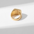 Кольцо мужское «Перстень» рельеф, цвет чёрный в золоте, 19 размер - фото 7391885