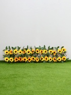 Ограждение декоративное, 35×120 см, «Подсолнухи», оттенок цветков МИКС, Greengo - Фото 2