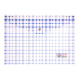 Папка-конверт на кнопке, А4, 150 мкм, "Клетка", МИКС (комплект 12 шт)