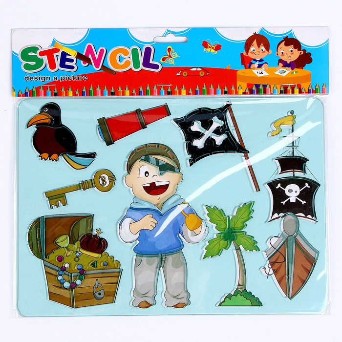 Трафарет для малышей «Юный пират» с ракраской