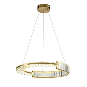 Светильник подвесной Indigo, 12015/1PL Brass. 1х36Вт, LED, 3060Лм, 4000К, 560х560х106/1200 мм, цвет прозрачный