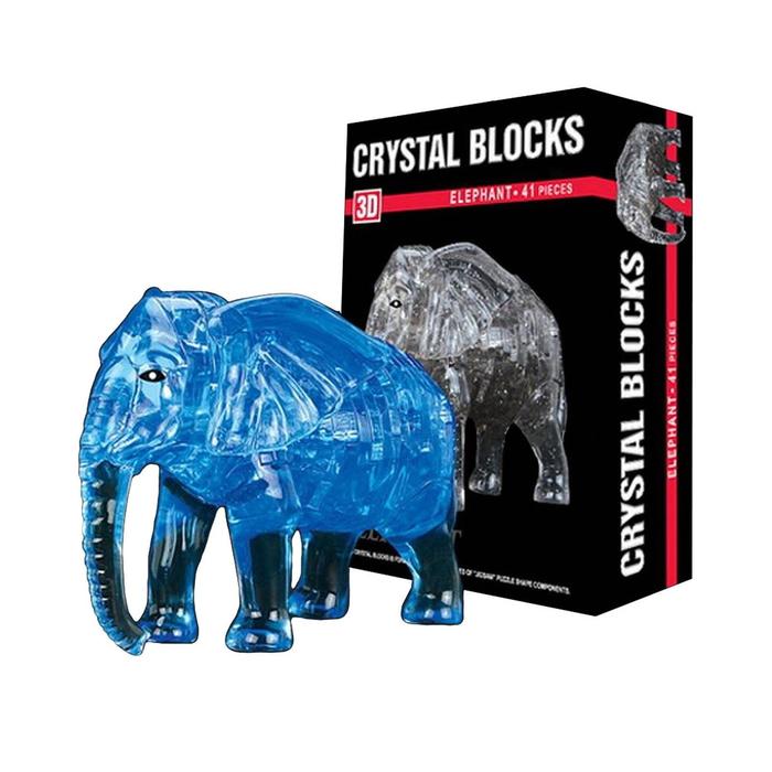 Пазл 3D кристаллический «Слон», 41 деталь, МИКС - фото 8398929