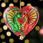 Ёлочная игрушка "Влюбленные драконы", ламинация, 88 х 74мм - фото 22938096
