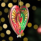 Ёлочная игрушка "Влюбленные драконы", ламинация, 88 х 74мм - фото 22938097