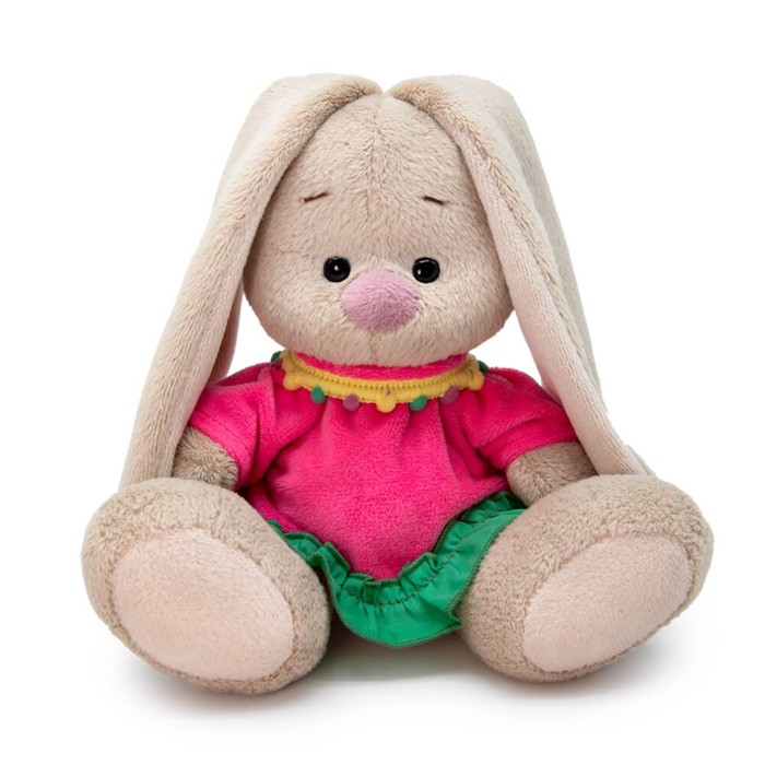 Мягкая игрушка «Зайка Ми», в платье с зелёной оборкой, 15 см - Фото 1