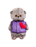 Мягкая игрушка «Кот Басик Baby», в дутом жилете с сердечком, 20 см - Фото 3