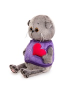 Мягкая игрушка «Кот Басик Baby», в дутом жилете с сердечком, 20 см - Фото 4