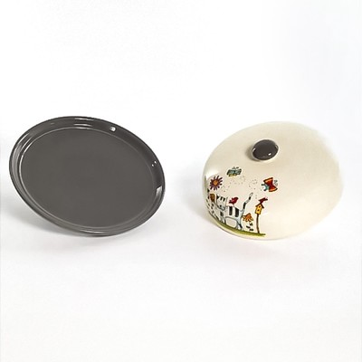 Блинница Elrington «Полосатый кот», с крышкой, d=23 см