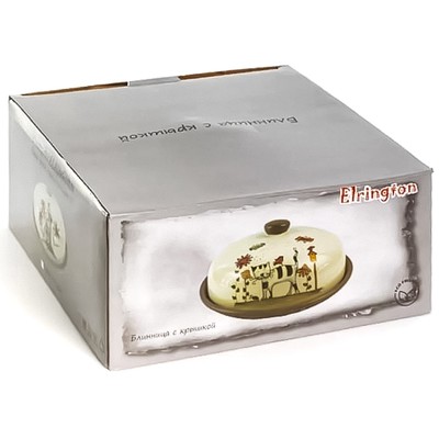 Блинница Elrington «Полосатый кот», с крышкой, d=23 см