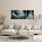 Часы-картина настенные модульные, триптих "Водопад", бесшумные, 30 х 40 см - фото 24580737