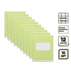 Комплект тетрадей из 10 штук, 12 листов в крупную клетку Calligrata "Однотонная Пастель. Зелёная", обложка мелованная бумага, блок офсет - фото 319970026