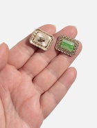 Пуговицы на ножке, металлические, 18×21 мм, 3 шт., цвет зелёный, золотой - Фото 2