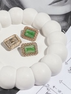 Пуговицы на ножке, металлические, 18×21 мм, 3 шт., цвет зелёный, золотой - Фото 3