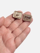 Пуговицы на ножке, металлические, 18×21 мм, 3 шт., цвет коричневый, золотой - Фото 3