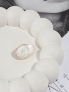 Пуговица декоративная, металлическая, 23×16 мм, цвет белый, золотой - Фото 3