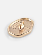 Пуговица декоративная, металлическая, 23×16 мм, цвет белый, золотой - Фото 4