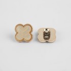 Набор пуговиц на ножке, 18 ? 18 мм, 5 шт, цвет перламутровый/золотой (комплект 2 шт) - фото 22810612