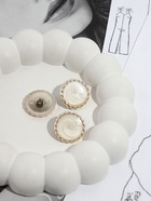 Набор пуговиц на ножке, d=21.5 мм, 5 шт., цвет белый/золотой - Фото 1