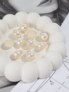 Набор пуговиц на ножке, d=15 мм, 10 шт., цвет жемчужный/золотой - Фото 2