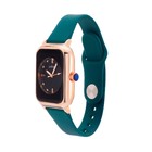 Часы наручные кварцевые женские, циферблат d=3.5 см, длина l=24 см, тёмно-зелёный ремешок - Фото 3