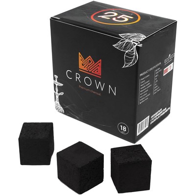 Уголь для кальяна Crown, 18 кубиков, кубик 2.5 х 2.5 см