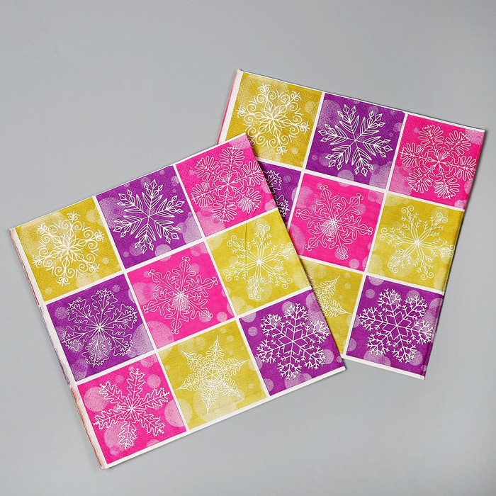 Салфетки бумажные «Снежинки», в наборе 20 шт. - Фото 1