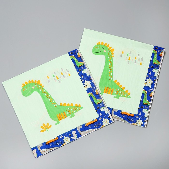 Салфетки бумажные «Динозавр», в наборе 20 шт. - Фото 1
