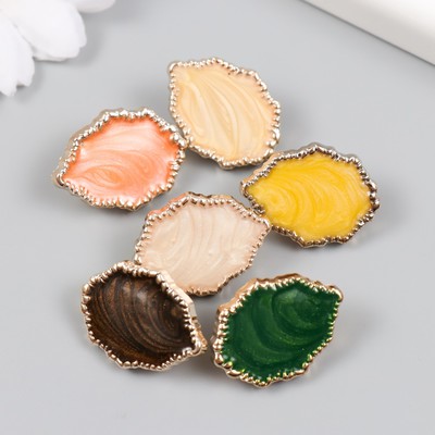 Пуговица пластик для творчества «Каменный лист», 2.5×1.9×0.9 см, МИКС