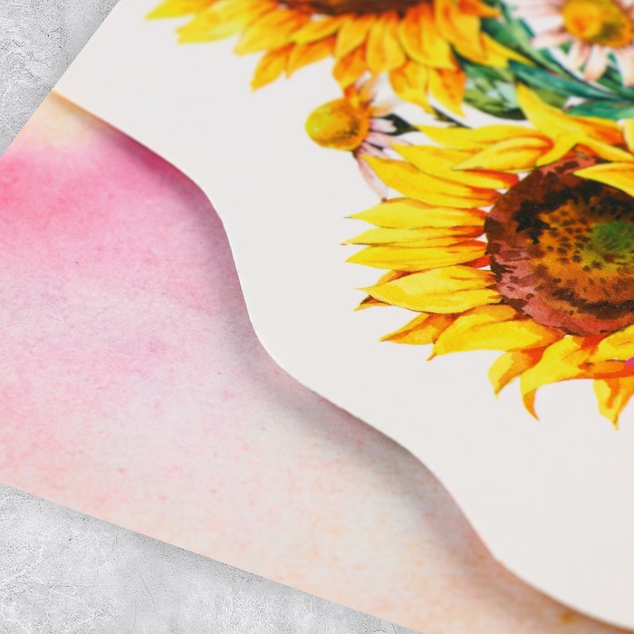 Поздравительная открытка «Подсолнухи», цветы, 12 × 18 см - фото 1906377893
