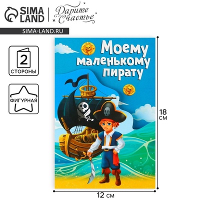 Поздравительная открытка «Пират», 12×18 см