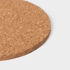Набор подставок под горячее Доляна, под кружку, пробка, 4 шт., d=10 см - Фото 3
