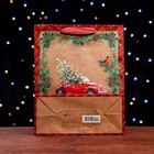 Пакет подарочный "Машина с ёлкой" 26 х 32 х 12 см - фото 22794495