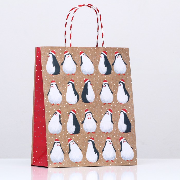 Пакет подарочный "Пингвины" 26 х 32 х 12 см - Фото 1