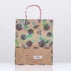 Пакет подарочный "Шишки в снегу" 26 х 32 х 12 см - фото 22794557