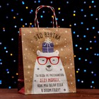 Пакет бумажный подарочный новогодний крафт "Это взятка" 26 х 32 х 12 см. Новый год - фото 22794590