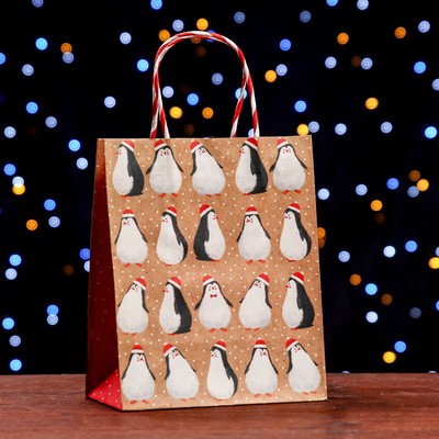 Пакет подарочный "Пингвины" 18 х 22,3 х 10 см
