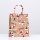 Пакет подарочный "Дед Мороз с подарками" 18 х 22,3 х 10 см - Фото 3