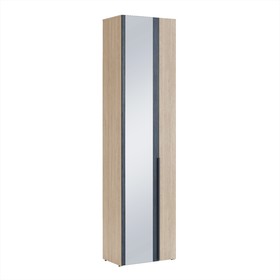 Шкаф двухдверный «Палермо №4», 600×405×2350 мм, с зеркалом, цвет палермо / рейн морион