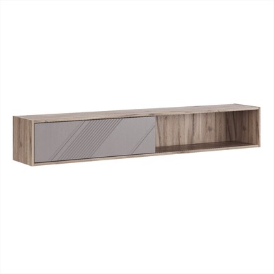 Шкаф навесной горизонтальный «Кенди №3», 1800×316×292 мм, дуб альпийский/ясень грей софт
