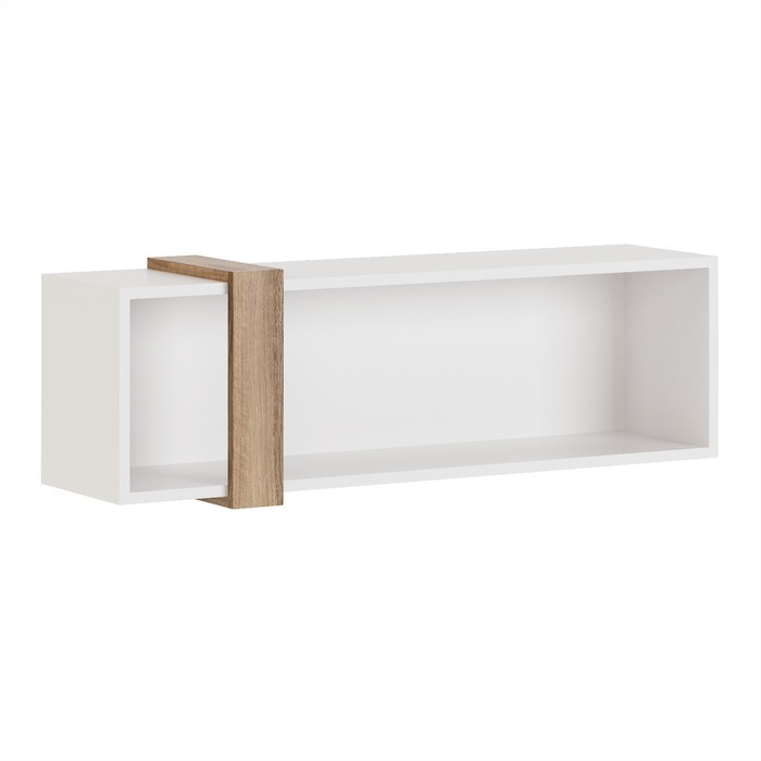 Шкаф навесной открытый «Гринвич №7», 1100×266×332 мм, цвет белый / авелано - Фото 1