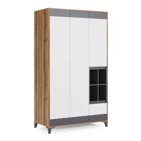Шкаф универсальный «Гринвич №9», 1200×590×2100 мм, цвет авелано / белый / тёмно-серый