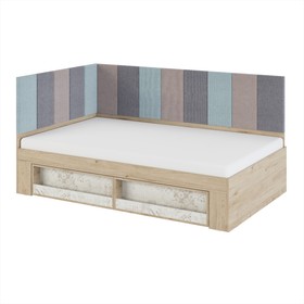 Кровать с мягкими элементами «Алиса №2.3», 1200×2000 мм, цвет гикори джексон / спринт