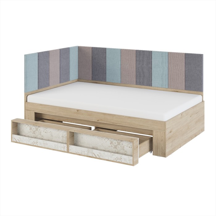 Кровать с мягкими элементами «Алиса №2.3», 1200×2000 мм, цвет гикори джексон / спринт - фото 1909288314