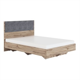 Кровать с мягким элементом «Николь №1.1», 1400×2000 мм, цвет серый/дуб альпийский